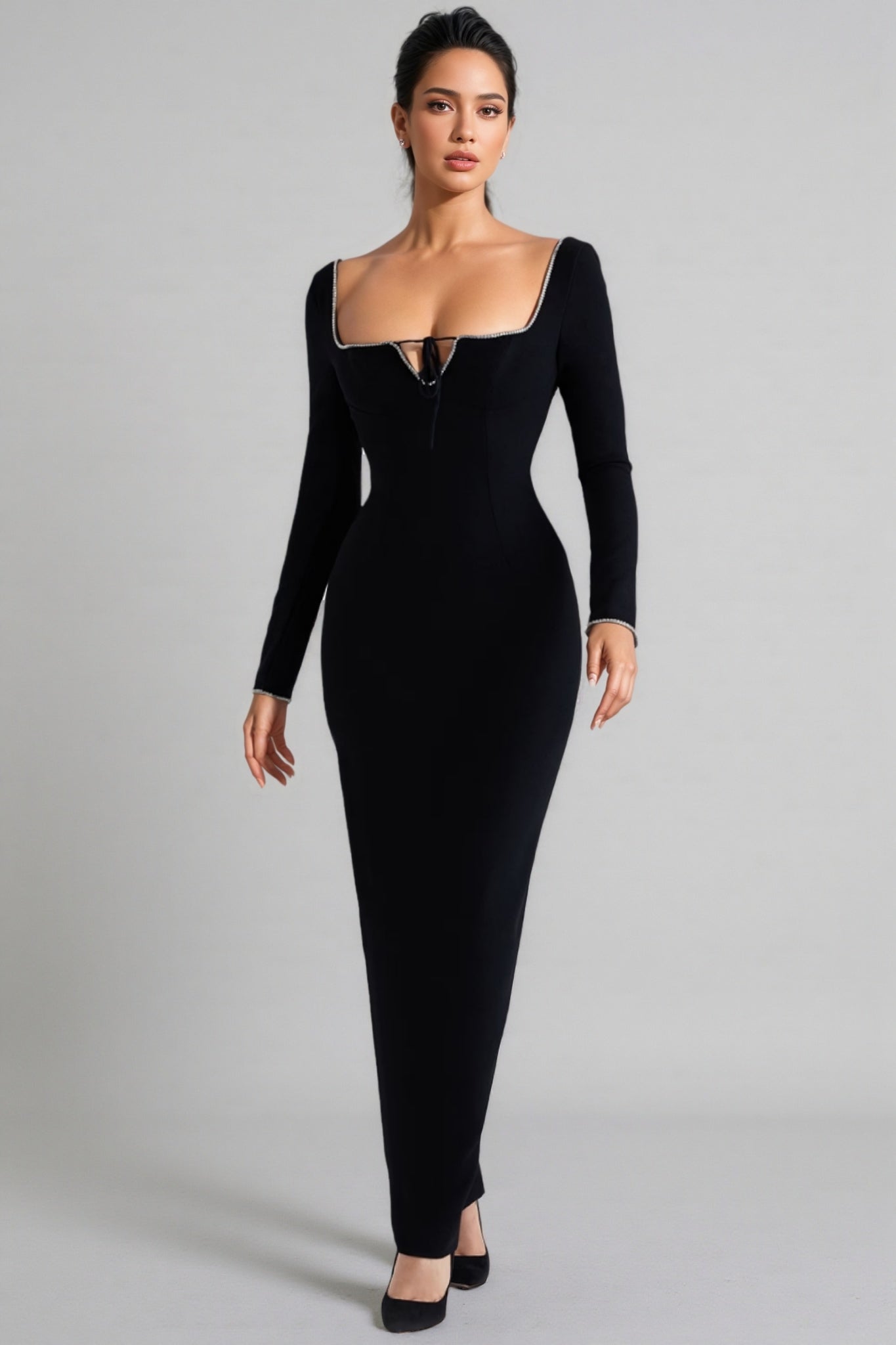 Elily Black Bandage Maxi Dress