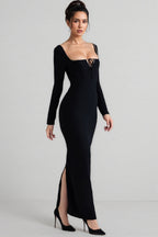 Elily Black Bandage Maxi Dress
