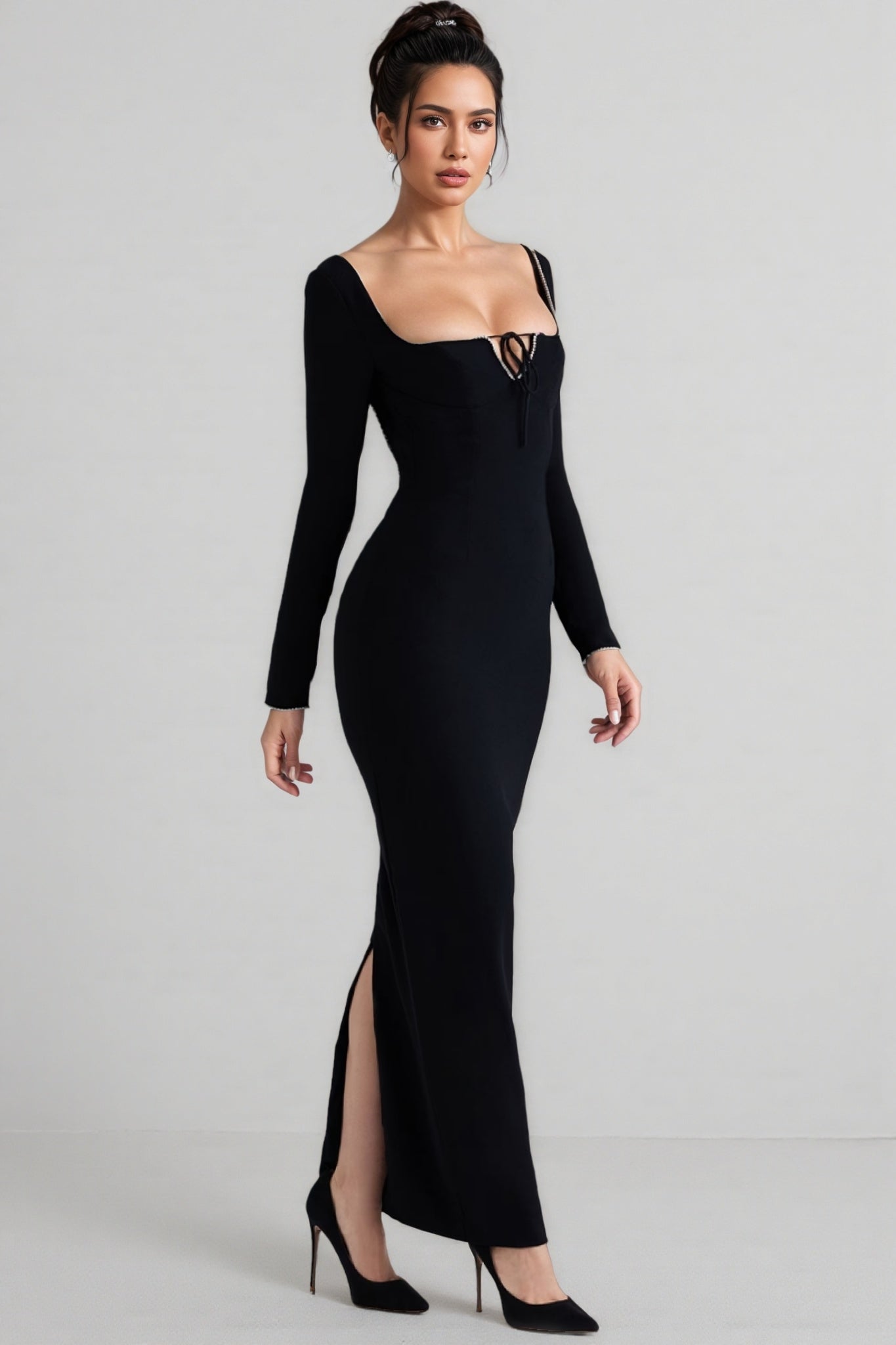 Elily Black Bandage Maxi Dress