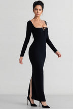 Elily Black Bandage Maxi Dress