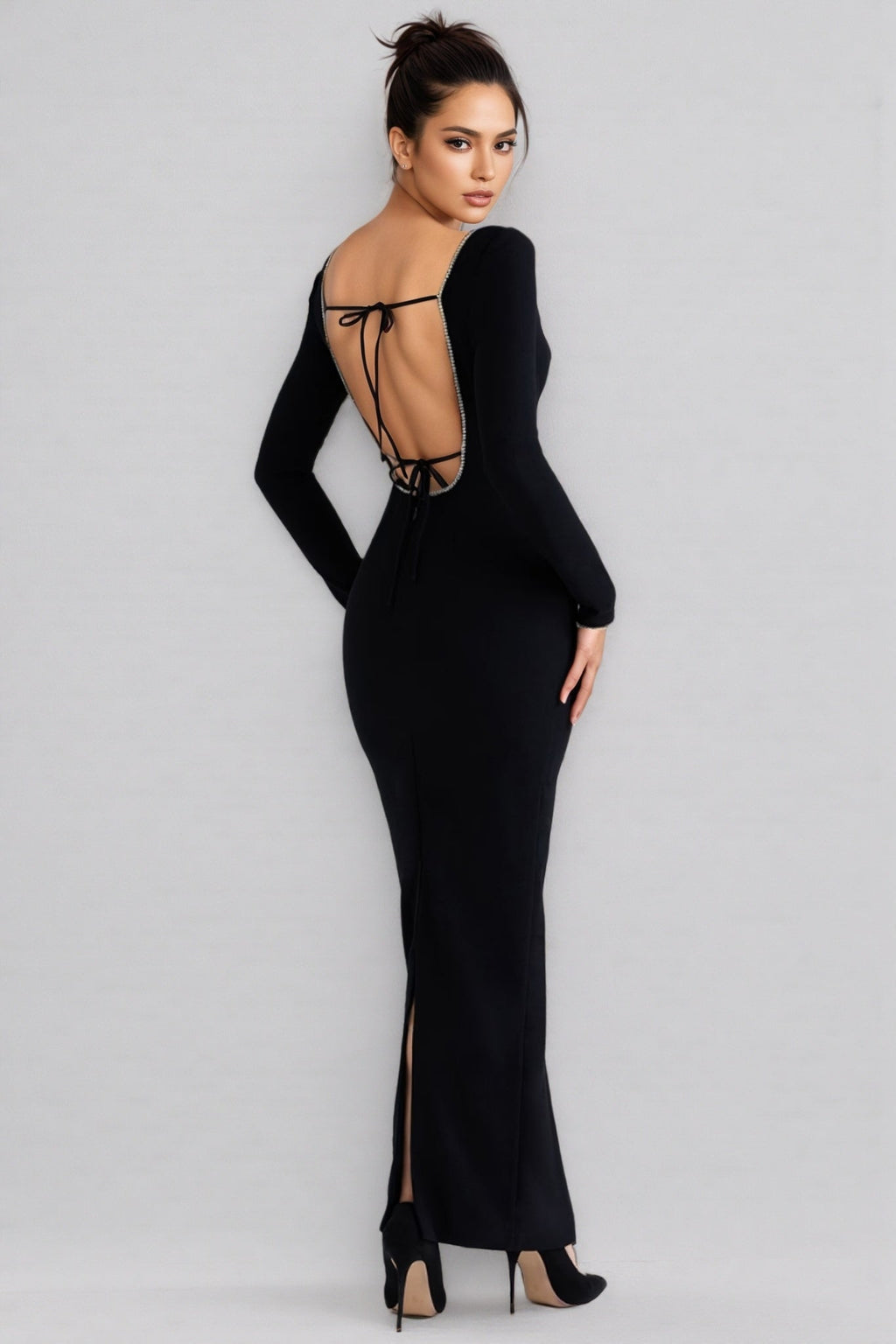 Elily Black Bandage Maxi Dress