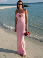 Pink Strapless Maxi Dress