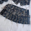 Round Cross Stick Synthetic Leather Skirt