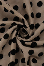 Round Neck Polka Dot Print Fitted Long Sleeve Tee