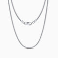 Rhodium Plated Sterling Silver 1MM Round Snake Chain Necklace