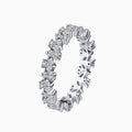Petal Design Cubic Zirconia Rhodium Plated Sterling Silver Eternity Ring