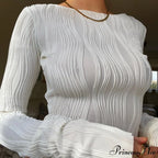 Ruched Long Sleeve T Shirts