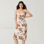 Ruched Square-Neck Midi Dress