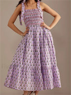 Ruffle Floral High Waist Maxi Dress