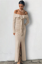 Ruffled Bandeau High end Split Mermaid Maxi Dress