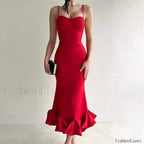 Ruffled Pencil Bodycon Midi Dress