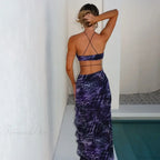 Ruffles Print Midi Vacation Dress