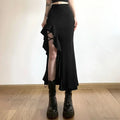 Ruffles Split A-line Party Skirt