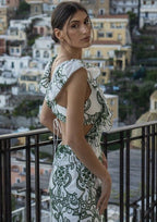 Krystel Statement Long Dress with Slit Chic Silhouette Collection