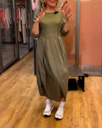 Abigail Elevated Slimming Dress with a Round Neckline Statement Occasion Edit