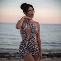 Satin Off-Shoulder Rhinestone Bandage Prom Dress