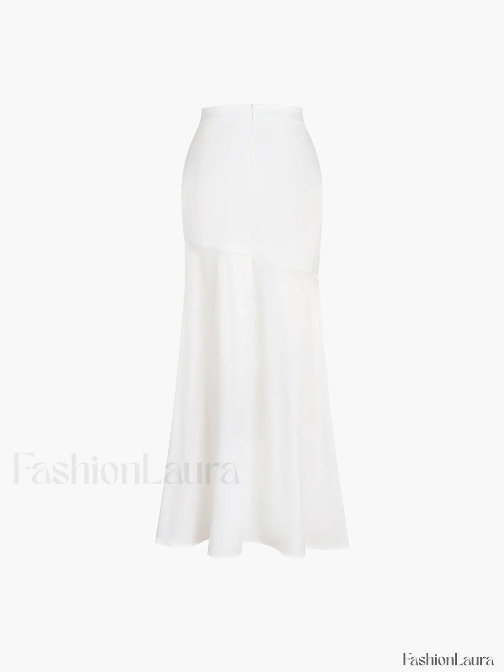 Satin Patchwork Split Maxi Skirt
