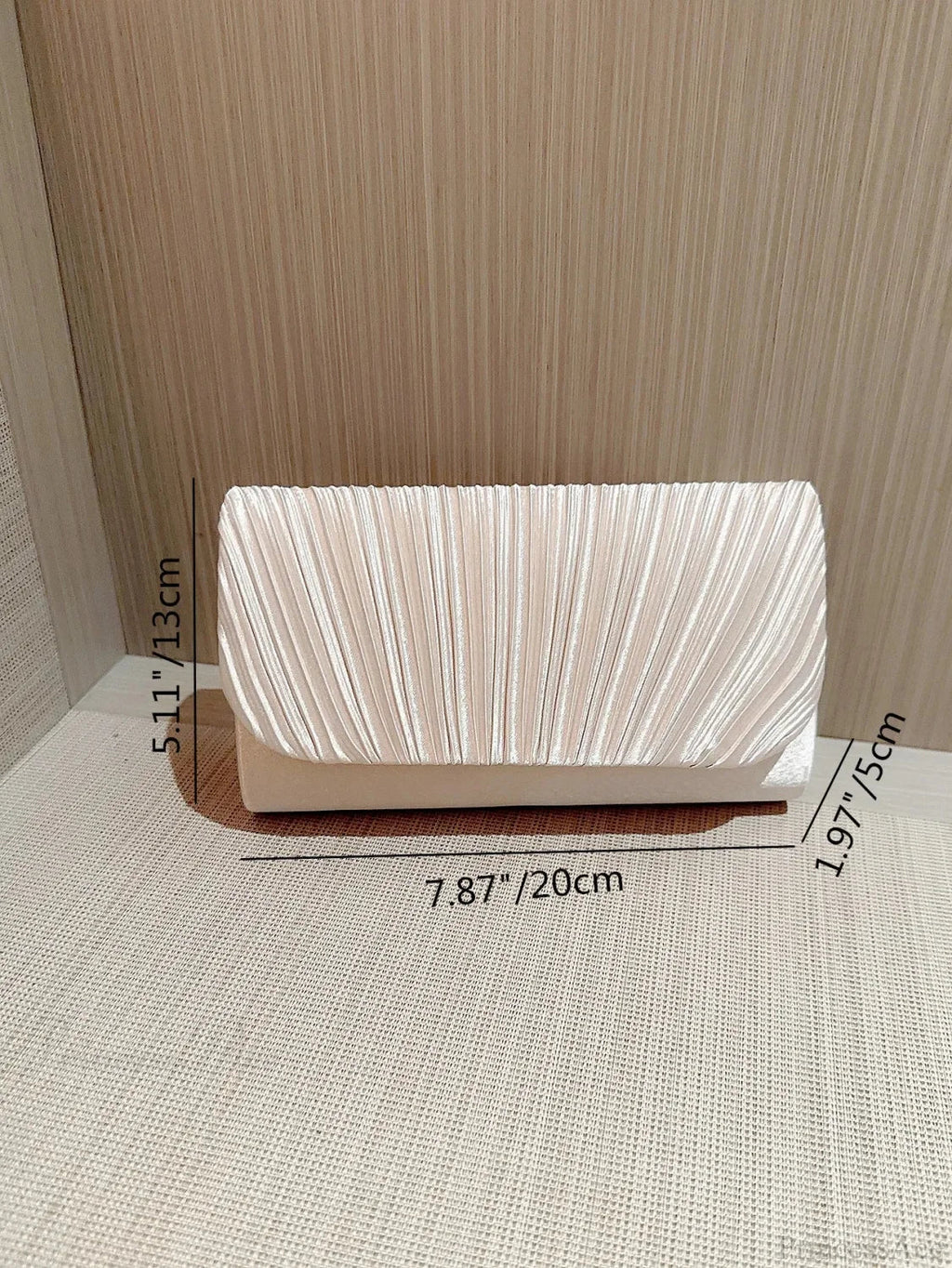 Satin Pleated Rhinestone Wedding Evening Clutch Bag