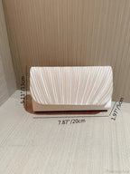 Satin Pleated Rhinestone Wedding Evening Clutch Bag