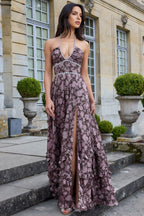 Winont Printed Sleeveless Beaded Maxi Dress