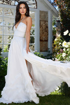 Theay White Side Slit Maxi Dress