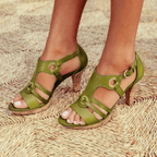 The Elowen — Strappy Heels with Gold Ring Detail