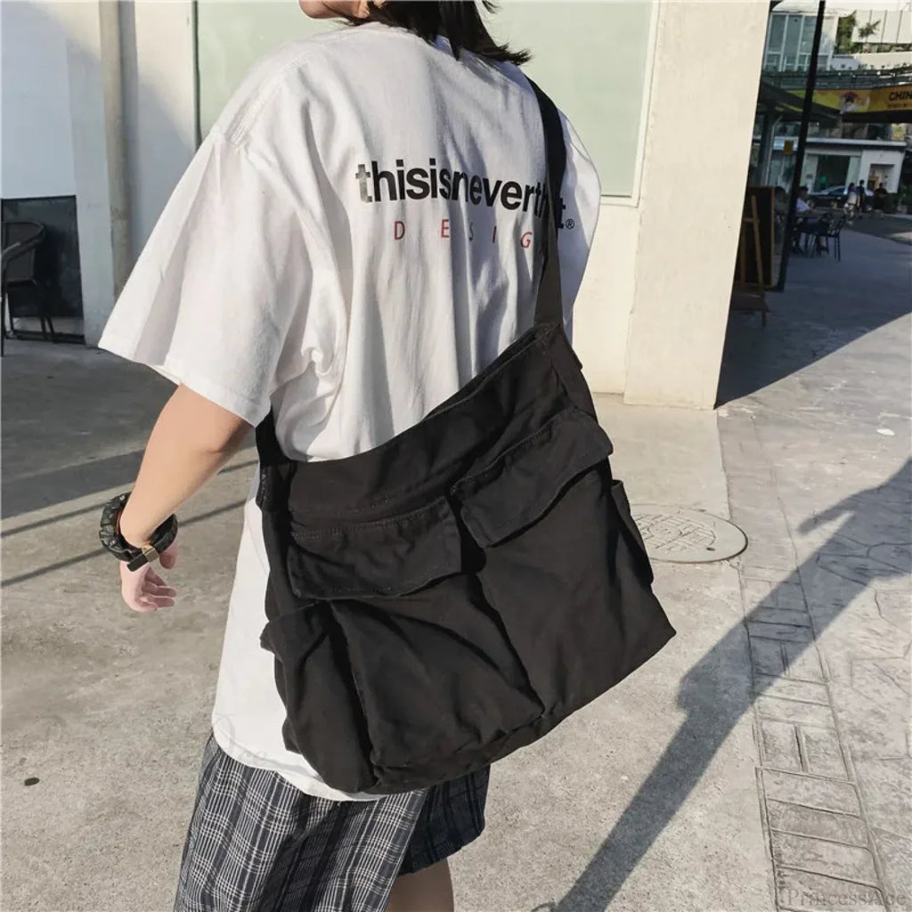 School Messenger Large Capacity Canvas Crossbody