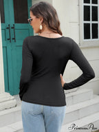 Scoop Arm Long Neck T-Shirt