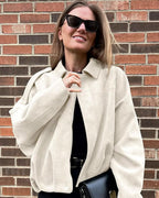 Lara Suede Bomber Jacket
