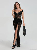 See-Through Backless Bodysuit Wrap Long Floral Skirt