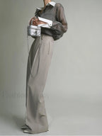 Semi-Sheer Leisure See Through Shirt With Cami Top