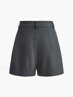 Semi-Sheer Mid-Waist Shorts Without Belt