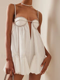 Ivory Sequin Hollow Back Mini Dress