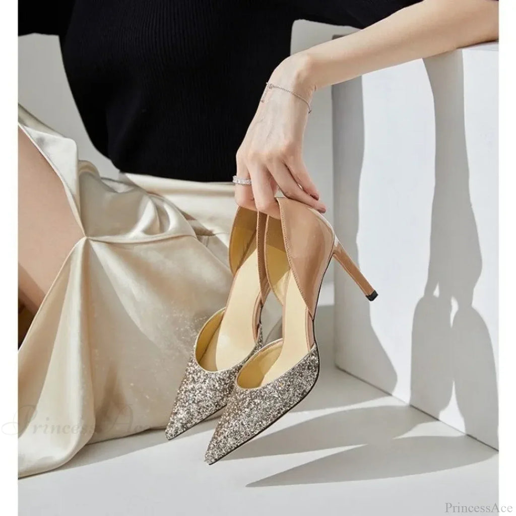 Sequin Sexy PointedFashion Sandals Luxury Party Dress Stilettos Hot Sale High Heel