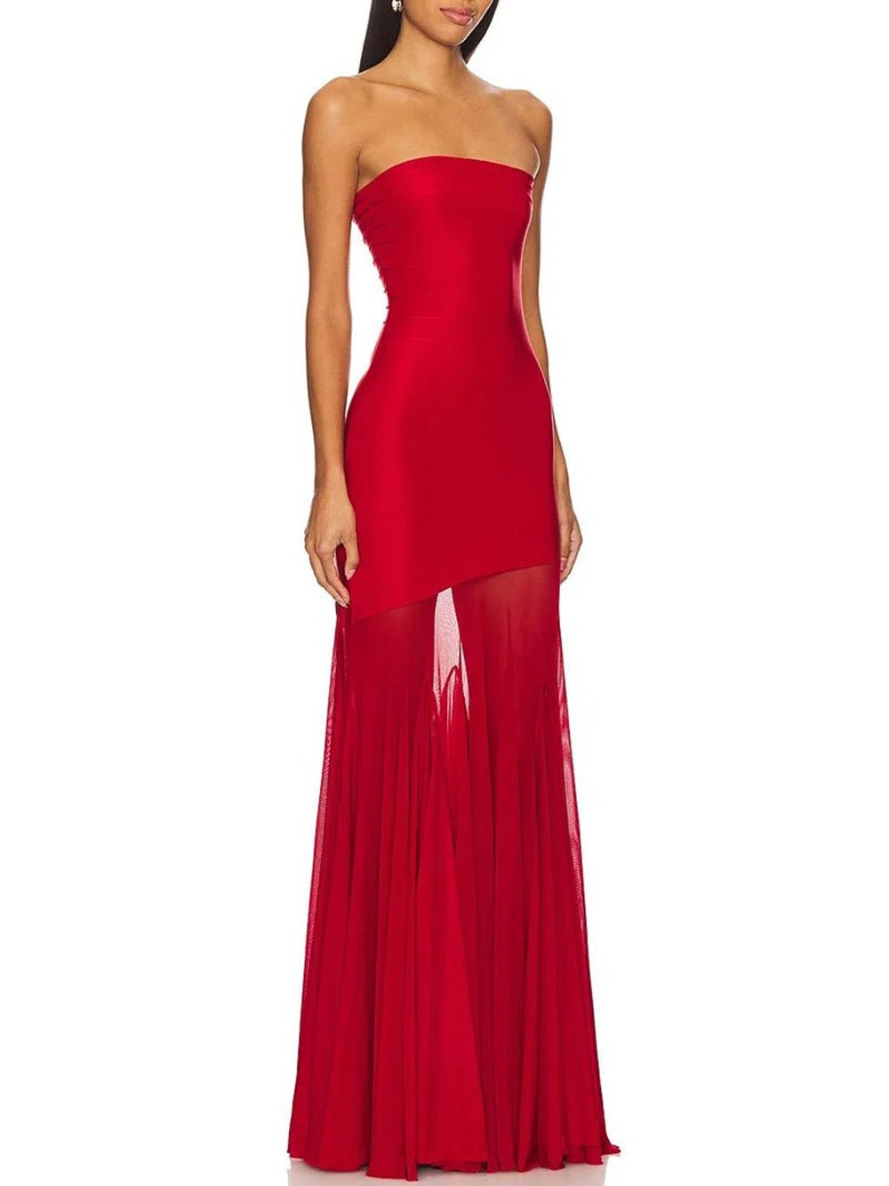 Seraphine Strapless Mesh Maxi Dress