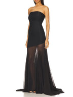 Seraphine Strapless Mesh Maxi Dress