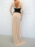 Serena Deep V Backless Maxi Dress