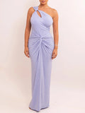 Serena One-Shoulder Draped Maxi Dress