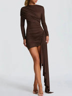 Serena Ruched Long Sleeve Mini Dress