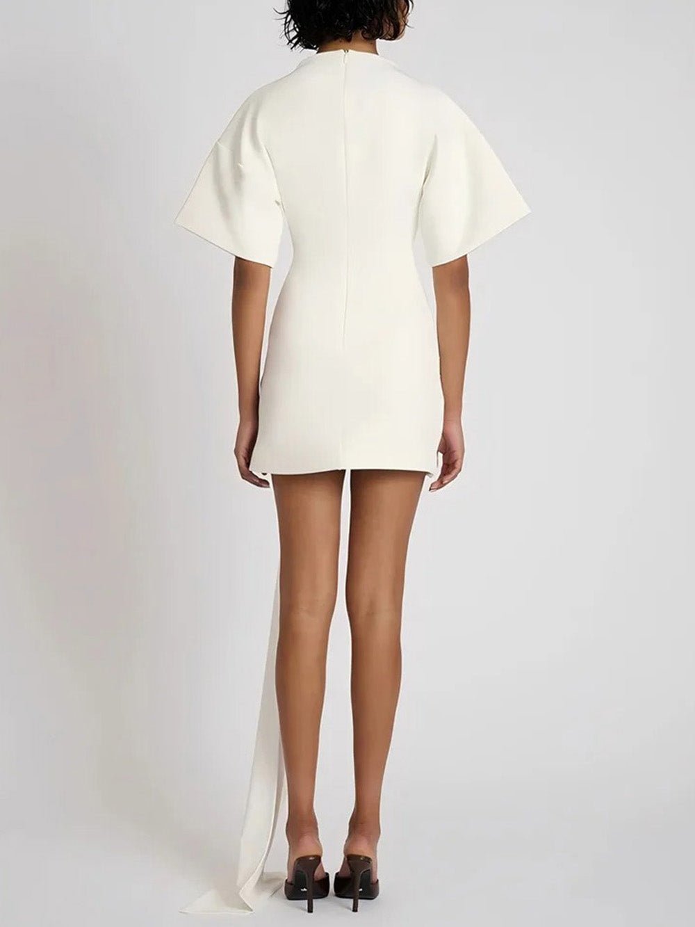 Serena Ruched Metal-Detail Mini Dress