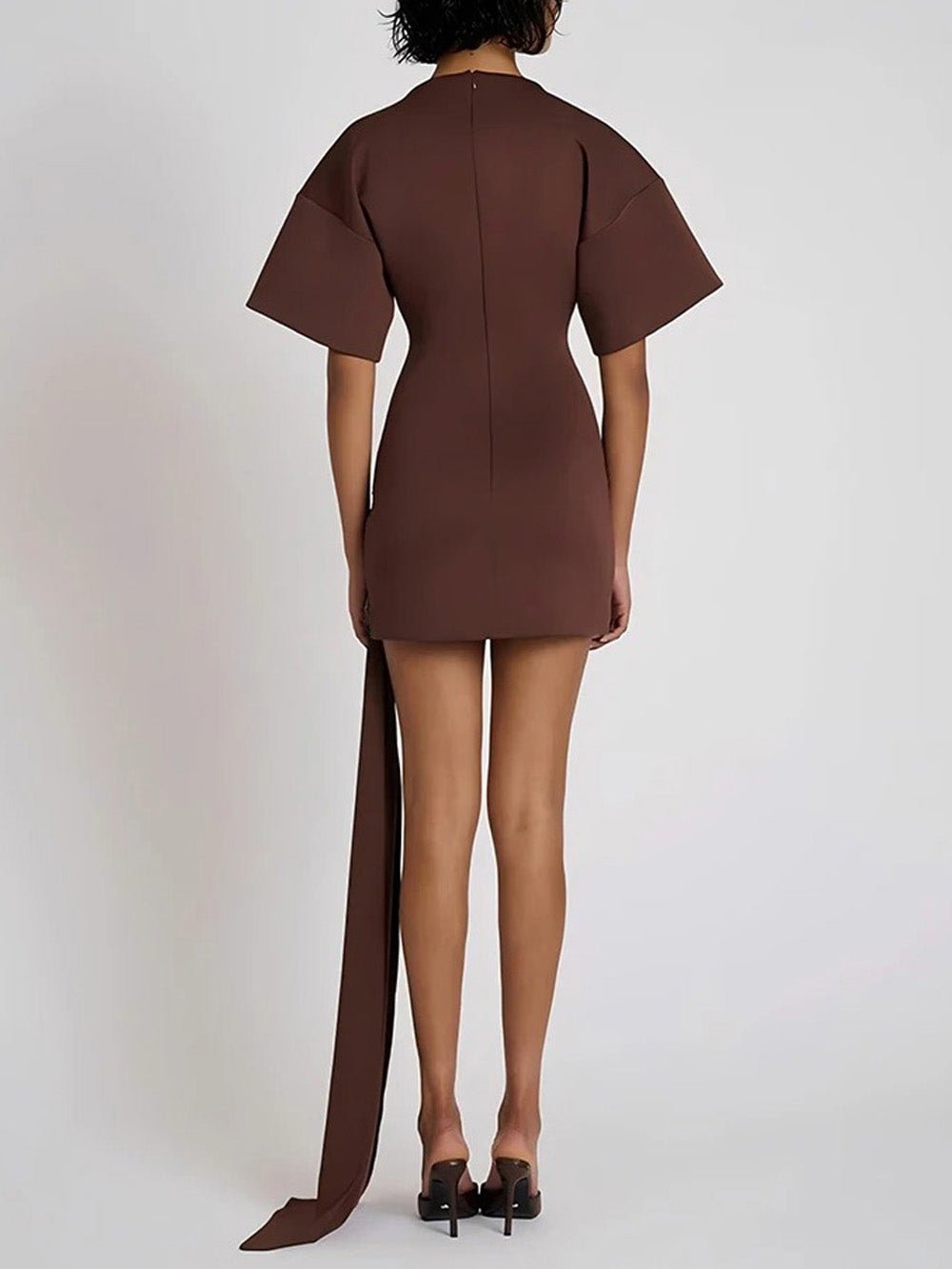 Serena Ruched Metal-Detail Mini Dress
