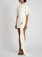 Serena Ruched Metal-Detail Mini Dress