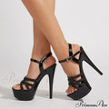 Sexy 15CM Fetish High Heels Platform Sandals - Sequined Narrow Band Open Toe Wedding Banquet Shoes for Women - Zapatos Mujer