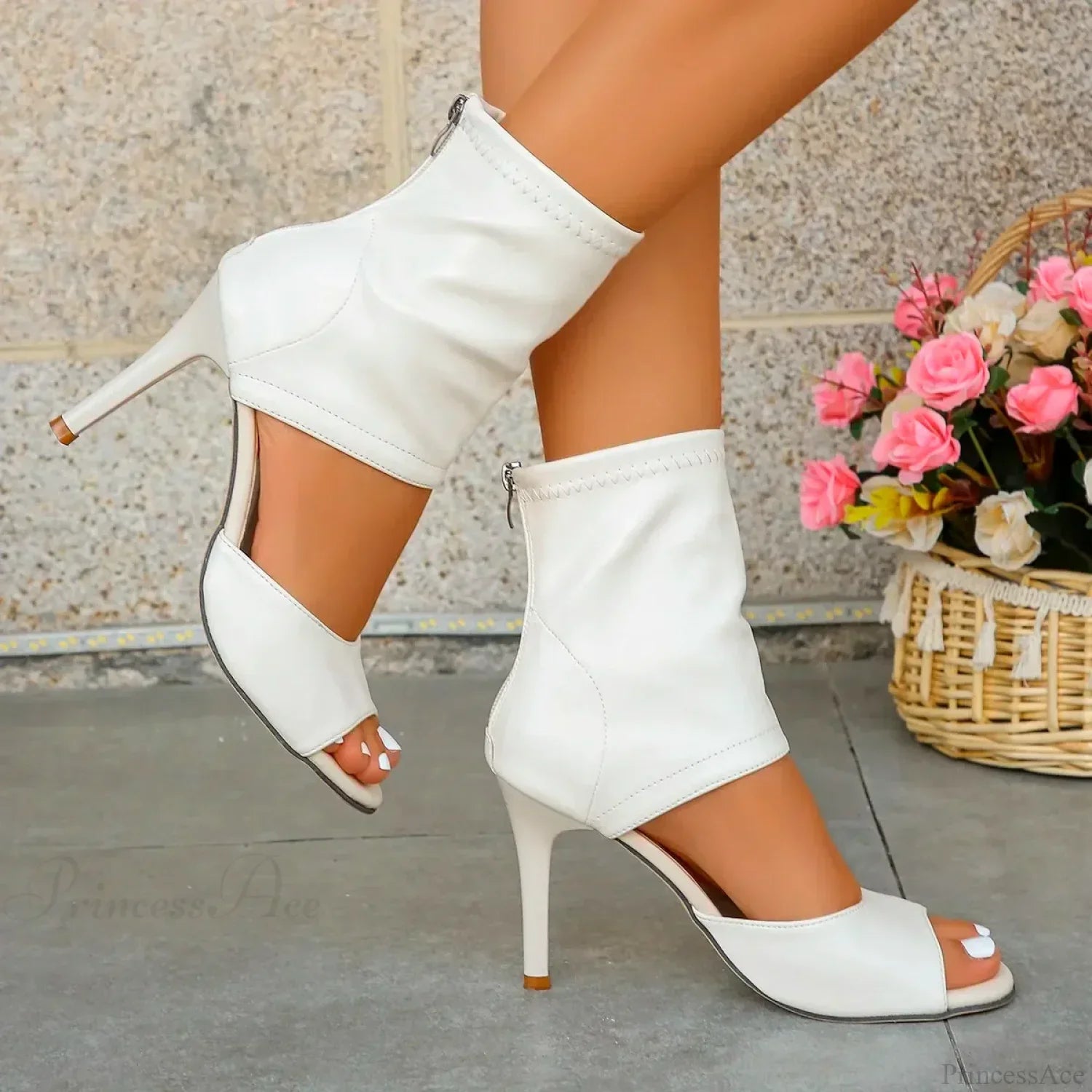Sexy Ankle Band Cross Candy Colored High Heel Sandals Square Head Peep Toe Party Wedding High Heel