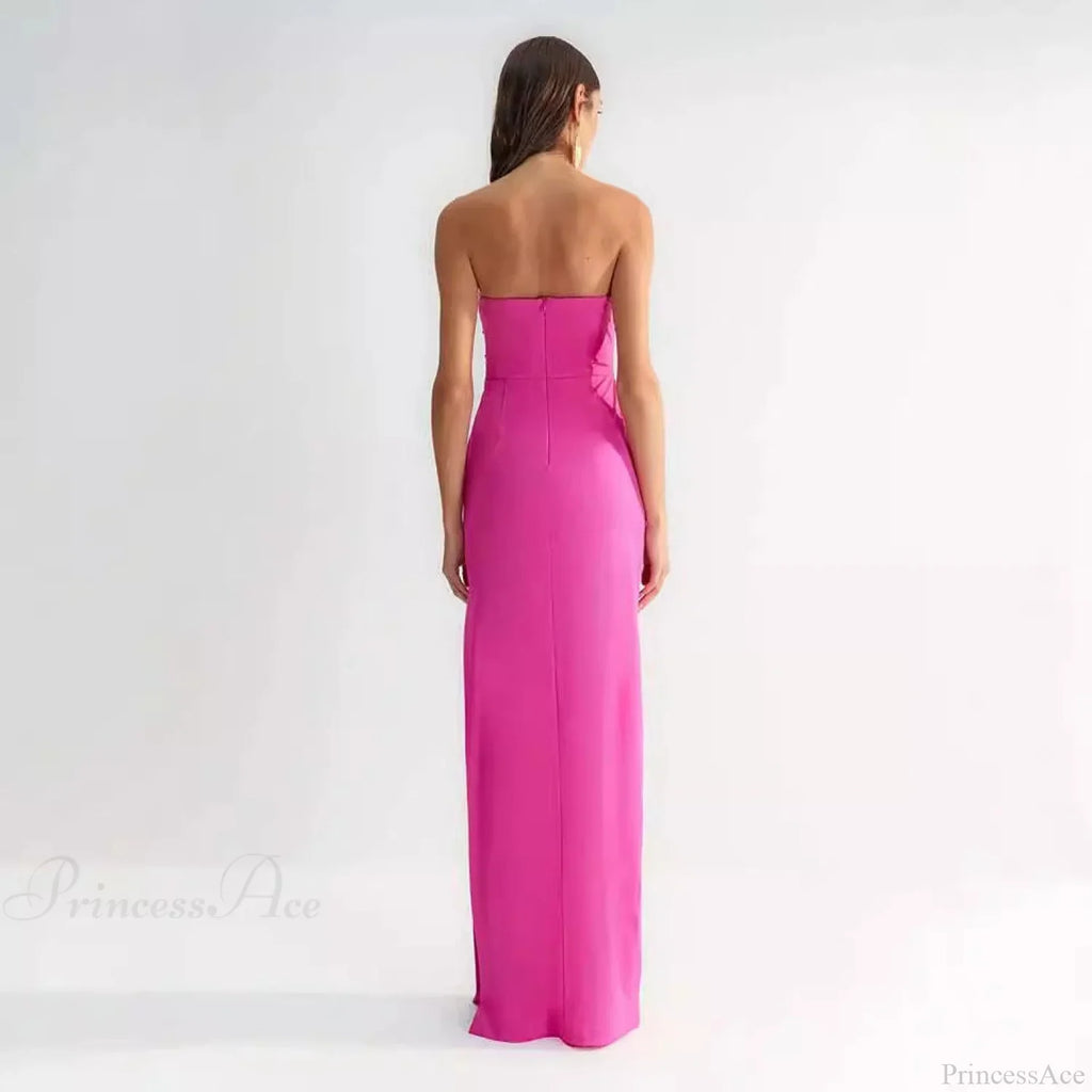 Sexy Cutout Strapless Sunflower Prom Dress