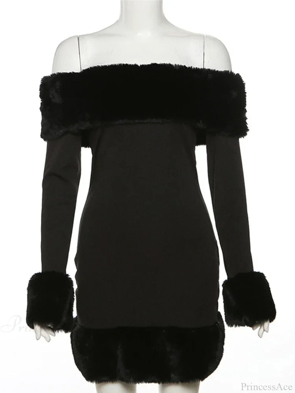 Sexy Elegant Fluffy Glamorous Strapless Mini Christmas Party Dress