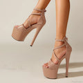 Sexy Extreme High-Heels Platform Pole-Dance Stripper Sandals Open-Toe Buckle-Strap Zipper Summer High Heel