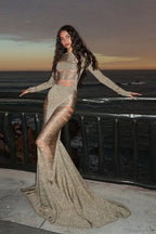 Sexy Knitted Mermaid Hem Evening Dress