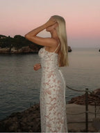Sexy Lace Splicing Floral Dress