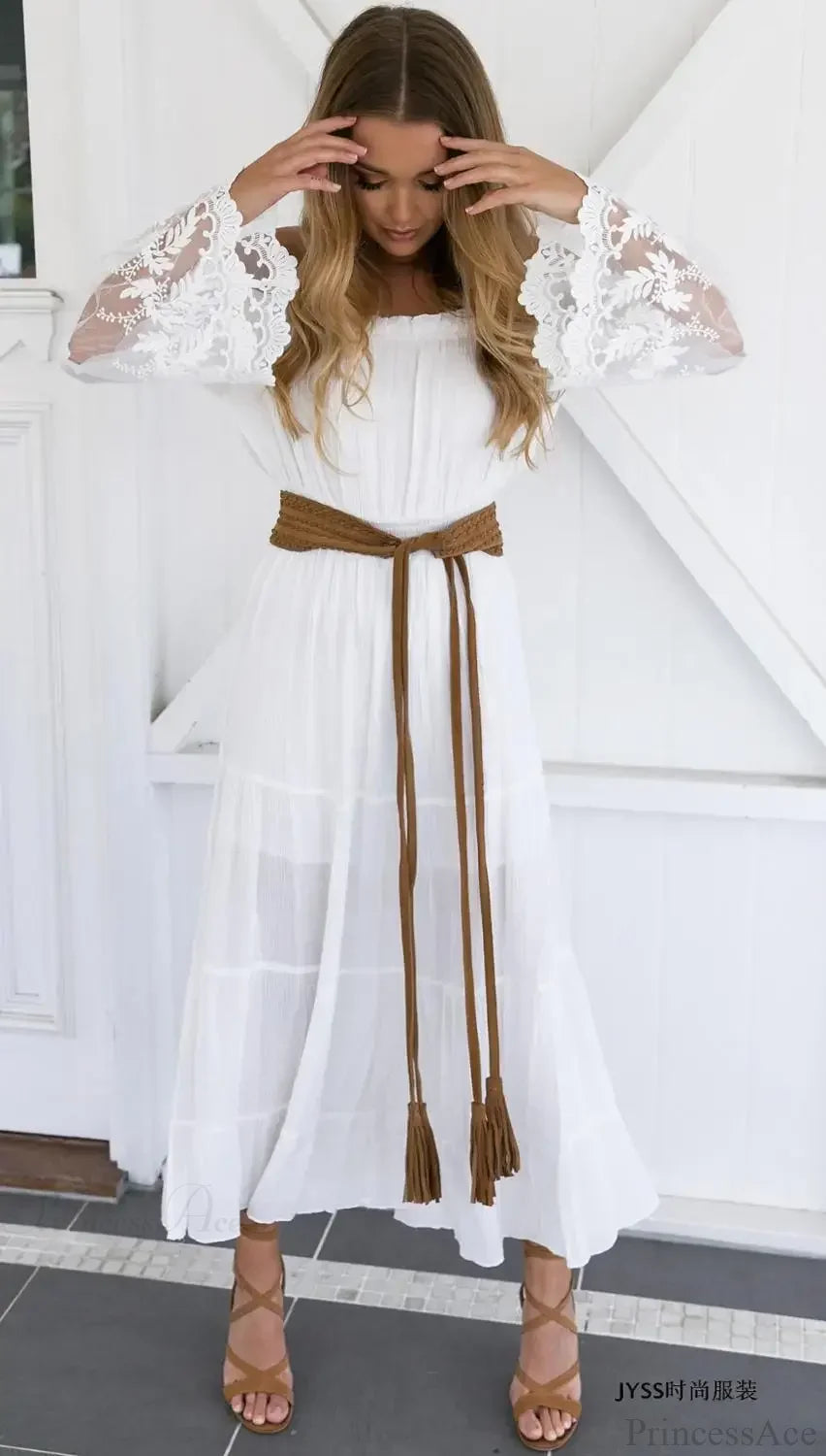 Sexy Off-Shoulder Lace Boho Dress